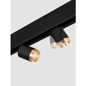 Nova Luce Ultra Slim - spot sur rail - faisceau réglable de 15 à 36 degrés - Ø 4,5 cm - 5W LED inclus - noir et or