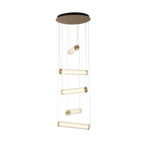 Searchlight Clamp - lampe suspendue - Ø 50 x 184 cm - 75W dimmable LED inclus - or et transparent
