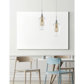 Nova Luce Filo - lampe suspendue - Ø 14 x 120 cm - chrome et or