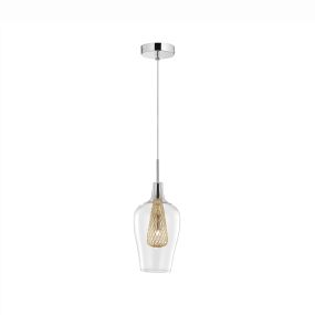 Nova Luce Filo - lampe suspendue - Ø 14 x 120 cm - chrome et or