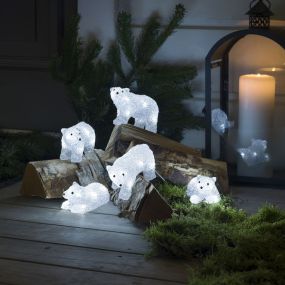 Konstsmide Lumières de Noël - ours polaires - 16 x 7 x 9 cm - IP44 - transparent