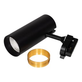Projectlight Gemini - spot sur rail - 6,5 x 12 x 18 cm - 13W LED dimmable inclus - noir et or