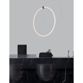 Nova Luce Girdino - lampe suspendue - 59,5 x 21 x 120 cm - 30W LED dimmable inclus - noir sable