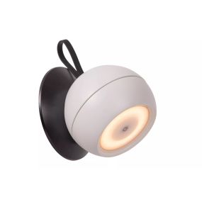 Lucide Lunex applique murale d'extérieur - rechargeable par câble USB - 10,2 x 10,9 x 11 cm - 2W LED dimmable inclus - IP54 - blanc
