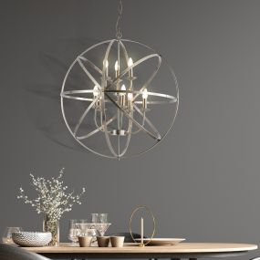 Searchlight Orbit - lampe suspendue - Ø 80 x 200 cm - laiton antique