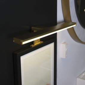 Searchlight Kos - applique murale en saillie - 40 x 5 cm - 8W LED inclus - IP44 - or