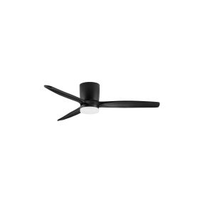 Nova Luce Aloa - ventilateur de plafond avec lumière et télécommande - Ø 132 x 27,5 cm - 18W LED inclus - noir sablé et bois noir