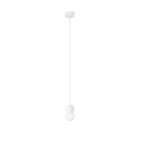 Nova Luce Zero - lampe suspendue - Ø 8 x 115 cm - blanc sablé