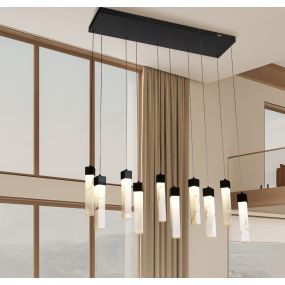 Searchlight Moonbeam - lampe suspendue - 93 x 25 x 150 cm - 46 LED dimmable inclus - noir