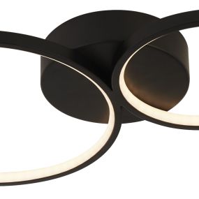 Searchlight Cirque - plafonnier - 98 x 32 x 5,5 cm - 34W LED dimmable inclus - noir et blanc mat