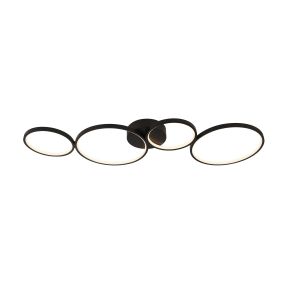 Searchlight Cirque - plafonnier - 98 x 32 x 5,5 cm - 34W LED dimmable inclus - noir et blanc mat