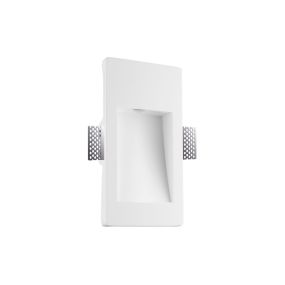 Nova Luce Eurona - applique encastrée - 16,5 x 8 cm - 1W LED inclus - crépi blanc