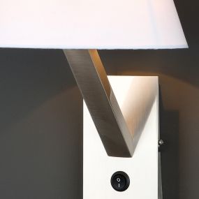 Maxlight Orlando - applique murale - Ø 22 x 30 cm - blanc et métal brossé