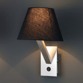 Maxlight Orlando - applique murale - Ø 22 x 30 cm - noir et métal brossé