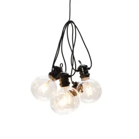 Konstsmide - guirlande lumineuse décorative avec fonction variateur - kit de démarrage - longueur 9,15 mètres plus cordon 10,85 mètres - 10 ampoules LED remplaçables incluses - 7W - IP44 - noir