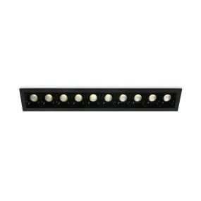 ONE Light Shop Square Boxes - spot encastré - 281 x 45 mm, 272 x 36 mm taille d'encastrement - 10 x 2W LED dimmable inclus - noir