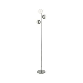 Searchlight Marbles - lampadaire - Ø 25 x 152 cm - 5W LED inclus - chrome