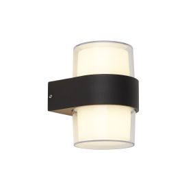 Searchlight Dundee - Applique d'extérieur - 9,5 x 13,3 cm - 6W LED inclus - IP44 - noir et blanc