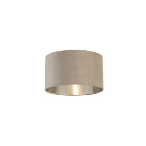 Searchlight Drum Shade - abat-jour - Ø 38 x 22 cm - taupe et argent brossé