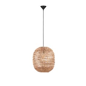 Nova Luce Bola - lampe suspendue - Ø 42 x 200 cm - naturel et noir