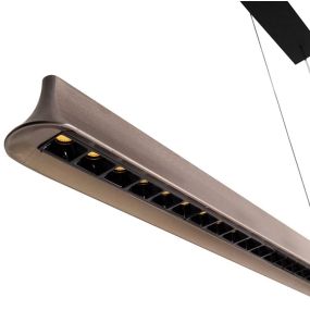 Maxlight Jo-Jo - lampe suspendue - 124 x 6 x 195 cm - 38W LED inclus - 2700K-5500K - gris et noir