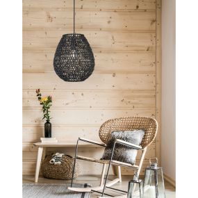 Nova Luce Griffin - lampe suspendue - Ø 30,5 x 215 cm - noir