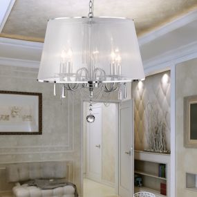 Searchlight Venetian - lustre - Ø 50 x 140 cm - chrome