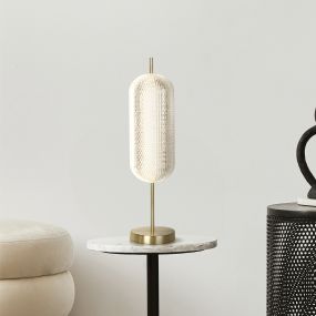 Searchlight Capsule - lampe à poser - Ø 15 x 60 cm - 17W LED dimmable inclus - laiton satiné