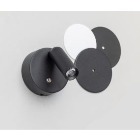 ETH Wispo - applique murale - Ø 9,5 x 3 cm - LED dimmable 3W inclus - noir