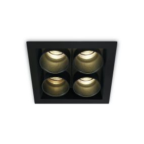 ONE Light Dark Light Tubes - spot à encastrer - 77 x 77 mm, 68 x 68 mm taille d'encastrement - 10W LED inclus - noir