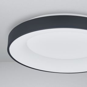 Nova Luce Rando Smart - plafonnier - Ø 60 x 9 cm - 50W LED dimmable inclus - Tuya - noir sable