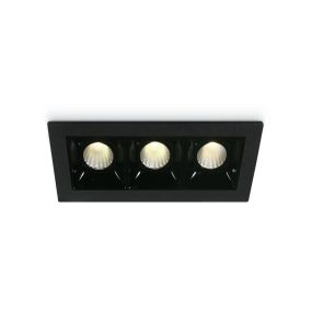 ONE Light Shop Square Boxes - spot encastré - 106 x 45 mm, 97 x 36 mm taille d'encastrement - 3 x 2W LED dimmable inclus - noir