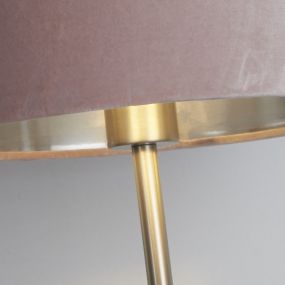 Searchlight Finn - lampe de table - rechargeable par câble USB - Ø 28 x 54 cm - nickel satiné, argent et rose