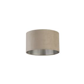 Searchlight Drum Shade - abat-jour - Ø 38 x 22 cm - taupe et argent brossé