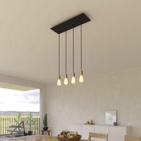 Creative Cables - lampe suspendue 4L - 67,5 x 120 cm - noir