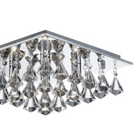 Searchlight Hanna - plafonnier - 34 x 34 x 15 cm - chrome