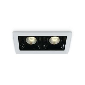 ONE Light Shop Square Boxes - spot encastré - 75 x 45 mm, 66 x 36 mm taille d'encastrement - 2 x 2W LED dimmable inclus - blanc