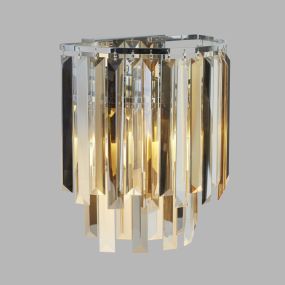 Searchlight Clarissa - applique murale - 29 x 28 cm - ambre et chrome