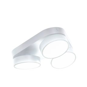 Lutec Stanos - spot en saillie 3L - smart lighting - Lutec Connect - 22 x 22 x 5,5 cm - 20,4W LED inclus - fonction de gradation via app - 2700K-6500K - blanc