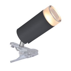 Lutec Klipa - lampe à pince - éclairage intelligent - Lutec Connect - 16,3 x 13,3 x 6,3 cm - 4,7W LED inclus - fonction dimming et couleur de lumière réglable via app - RGB+W - noir