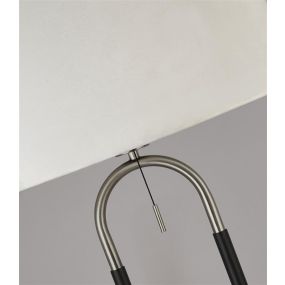 Searchlight Jazz - lampadaire - Ø 45 x 161 cm - noir mat, blanc et argent satiné