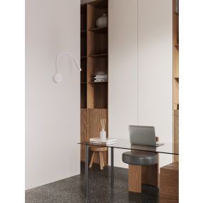 Nova Luce Sonica - applique murale - Ø 8,5 x 56 cm - 6W LED inclus - IP44 - blanc sablé