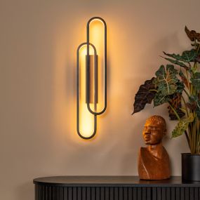 Lucide Thelma - applique murale - 16,5 x 8,7 x 75 cm - 33W LED dimmable inclus - noir