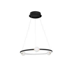 Nova Luce Celia - lampe suspendue avec télécommande - Ø 64 x 120 cm - 36W LED dimmable inclus - noir et opale