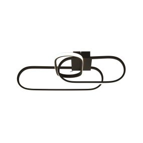 Searchlight Clip - plafonnier - 65 x 18 cm - 37W LED inclus - noir et opale