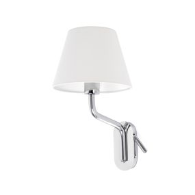 Faro Eterna Left - applique murale - 21,5 x 20 x 16 cm - 1W LED inclus - blanc et chrome