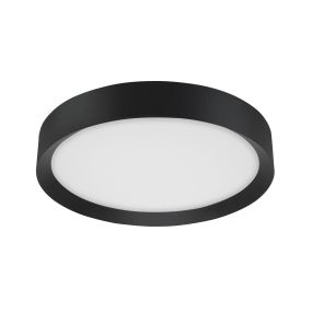 Nova Luce Luton - plafonnier - Ø 55 x 8,5 cm - 47W LED inclus - noir sable et blanc mat