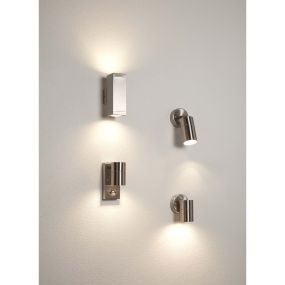 Searchlight Chard - Applique d'extérieur - 6 x 11,6 cm - 3W LED inclus - IP44 - acier inoxydable