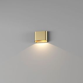 Artdelight Diaz 1L - applique murale - 14,5 x 12 x 3,8 cm - 6W LED inclus - IP54 - doré brossé