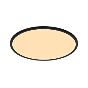 Nordlux Oja - plafonnier - Ø 60 x 3,2 cm - fonction Moodmaker à 3 niveaux - 38W LED inclus (2700K) - noir